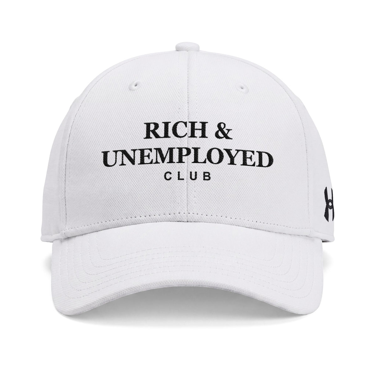 Rich & Unemployed Club Embroidered Cap — White Baseball Hat